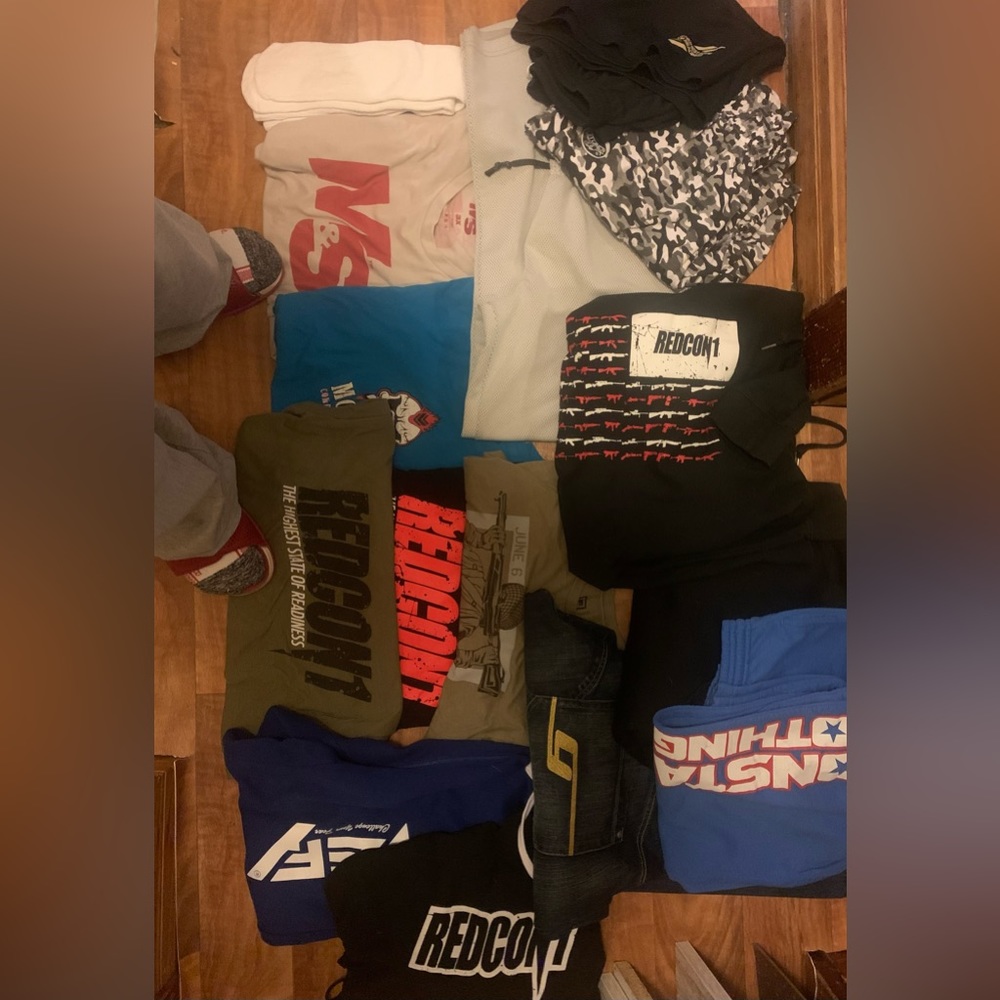 Lot of clothing from GASP,monsta,redcon1 and defy